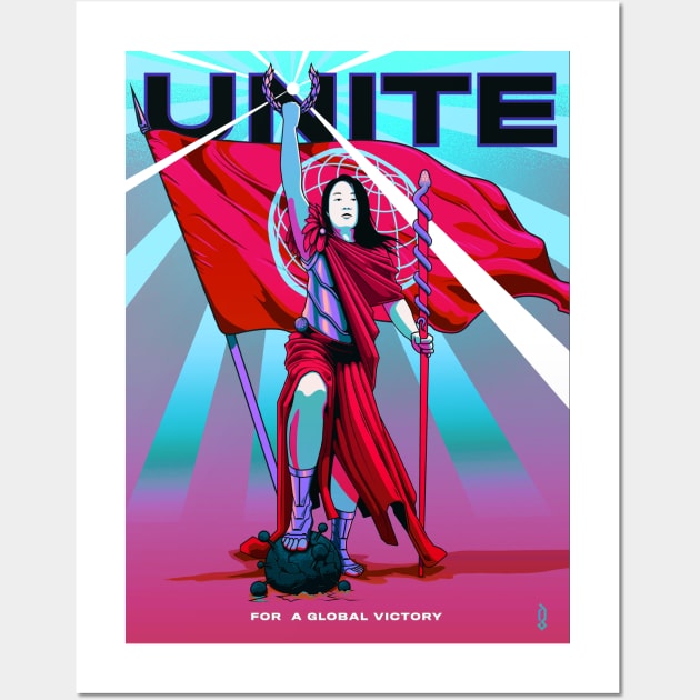 Unite For A Global Victory Poster Variant Wall Art by graphicblack
